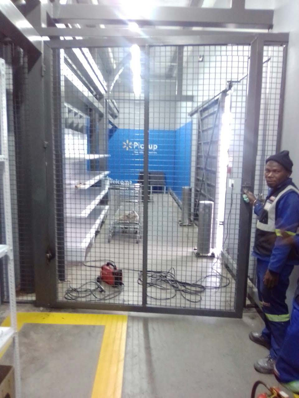 Sparks Projects team working at a commercial site entrance